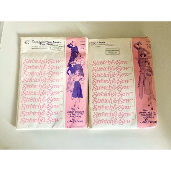 Lot of 2 Stretch & Sew Vintage Sewing Patterns Uncut #430 + #310 - Picture 1 of 3